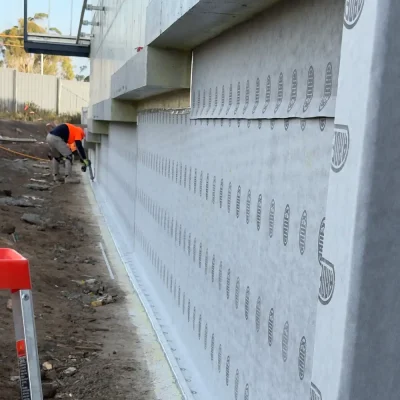 Ardex Butynol membrane for retaining wall School at Wyndham vale