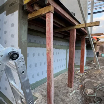 Ardex membrane for retaining wall School at Wyndham vale